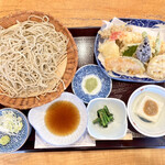 十割そば処 蕎游子 - 天せいろ　1,800円
大海老と季節の野菜の天ぷら
お好みの十割そばのセット