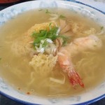 大浜食堂 - 天ぷらラーメン；天・竹・葱！ シンプルです (o^ ')b @2013/07/01