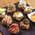 Assorted colorful meatballs 9 types