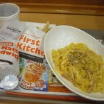 First Kitchen - 得セット（特選海老カツバーガー）500円＆カルボナーラ 540円