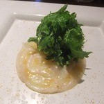 エノテカ・ラ・リコルマ - 2013/06　昆布〆したとらふぐとからすみのマリネ