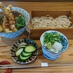 きぬがわ - 天丼+ざるそばセット