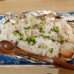 Kaisen Sakaba Iemon - モンゴウイカとキャベツの酒盗バター焼きの残り汁にゴハンを入れてもらいました