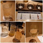 お食事処 もみぢ - ドリンクいろいろ※賀茂鶴の梅酒ソーダ割630円、広島のお酒3種飲み比べ(新雨後の月、賀茂金秀、宝剣)1,500円、ゆずレモン酒650円、白ワイングラス800円