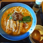 味の民芸 - 鶏竜田の白ごまタンタンうどん２辛