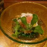 野菜割烹 あき吉 - お野菜の土佐酢ジュレ和え
      　　　　　長芋、オクラ、トマト、アイスプラント