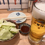 鳥平ちゃん - 生ビール最初の一杯11円（税込）サービス&お通し