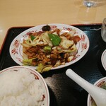 聚香楼 - 回鍋肉と唐揚げセットご飯大盛り