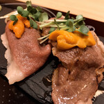 Butashabu Seiromushi Butashou - 国産牛の炙り握り寿司♡