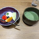 天冨良 麻布よこ田 - ラフランスのソルベ 、抹茶 ♪