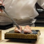 Sushi Kazuya - 大トロを日本刀で炙るんです！