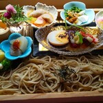 遊の丘 - 十割蕎麦、箸休め付(プチデザート、コーヒーor紅茶付)￥1,350税込み(R2.4.2撮影)