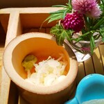 遊の丘 - 蕎麦の薬味(刻み葱、本山葵)(R2.4.2撮影)