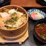 お料理なかき - 鯛・高菜・明太子のわっぱ飯