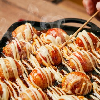 Enjoy making Takoyaki, Monja-yaki, and Okonomiyaki at your seat!