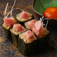 とろ白髪ネギ巻　蘭王たまご　醤油漬け掛け