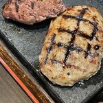 感動の肉と米 - ハラミステーキセット＋粗挽きハンバーグ