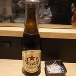 Hakata Mangetsu - お通し330円(税抜)中瓶ビール460円(税抜)