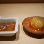 鮨 利﨑 - のれそれ、白海老