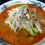 中華麺房 東龍 - トッピング⤴️は挽肉·葱·モヤシ·キャベツ·メンマ等々ボリューム有り(^o^)v