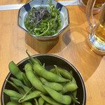 築地銀だこハイボール酒場 - 枝豆＆ピーマンのおつまみ