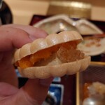 銀座 しのはら - フォアグラ、ピスタチオ、あんぽ柿、ウイスキーセリーの最中