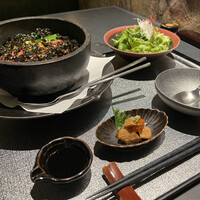 名古屋焼肉きらく - 石焼きビビンバセット　サラダ、小鉢つき