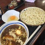 日の出屋 - 特製もり蕎麦＋生卵