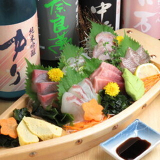 Sake and shochu are also available to go with the fresh fish.