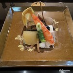 Uramachi Shihan - Kuruma Ebi, Niboshi, Tsukushi, Kazunoko, Komochi Ayu, Kombu Maki, Shirako Takenoko, Aonagashi, Goma Tofu, Kuromame