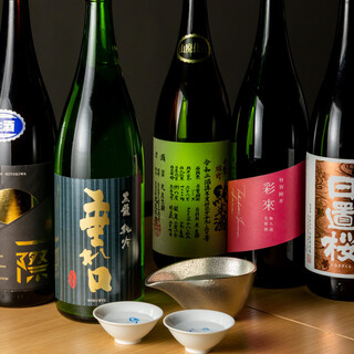 Extensive Japanese sake lineup