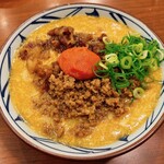 丸亀製麺 - 肉がさね玉子あんかけ明太子うどん