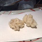 天冨良 津久根島 - 「白子」……專用のポン酢にて食します。外はカリッとしてをり、中はトロリと……。濃厚な甘みが特徴です。