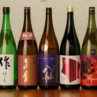 九州の素材を活かした料理に合う日本酒やワイン、焼酎をどうぞ