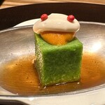 もちづき - 菜の花のムース　雲丹と豆腐の白和えクリーム　ピンクペッパー