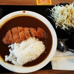 豚屋とん一 - ロースかつカレー、キャベツ味噌汁セット