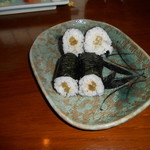 誠寿司 - ざる蕎麦につく海苔巻き　　山わさびとふき