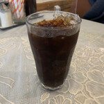 ファミリーレストラン コクリコ - ランチセット ポークジンジャー(ライス・みそ汁・コーヒー付)¥970のアイスコーヒー