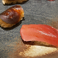 新宿御苑前 鮨らぼ  - 中トロ スイカの酢漬け、あん肝