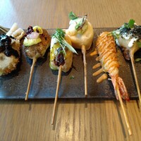 フレンチ串揚げBEIGNET 東京 - ？、牛肉、？、サーモン、海老、蕪