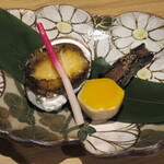 ことひら温泉 御宿 敷島館 - 焼物　鮑のバター焼き等