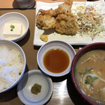やよい軒 - とり天とだんご汁の定食