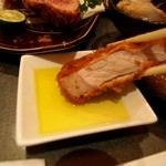 とんかつ マンジェ - 至高のとんかつ盛り合わせ（日向あじ豚）オリーブオイルも良い香り