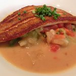 キノシタ - <'13/06/29撮影>デジュネ 1900円 のアイナメのポワレ あさりと春キャベツの軽い煮込み