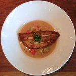 キノシタ - <'13/06/29撮影>デジュネ 1900円 のアイナメのポワレ あさりと春キャベツの軽い煮込み