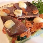 キノシタ - <'13/06/29撮影>デジュネ 1900円 のカツオの瞬間燻製とクスクス、アボカドのサラダ仕立て