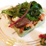 キノシタ - <'13/06/29撮影>デジュネ 1900円 のカツオの瞬間燻製とクスクス、アボカドのサラダ仕立て