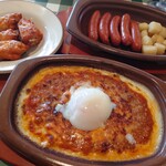 Saizeriya - 半熟卵のミラノ風ドリア､チョリソー､辛味チキン
