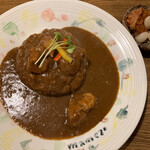 まめ蔵 - ポークカレー＆薬味2種盛り