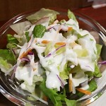 キッチン ブルー グローブ - サラダのアップ